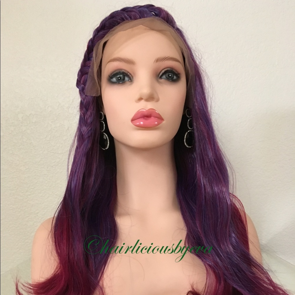 Mixed colors wig Swiss lace front wavy 22” Long - Picture 8 of 8